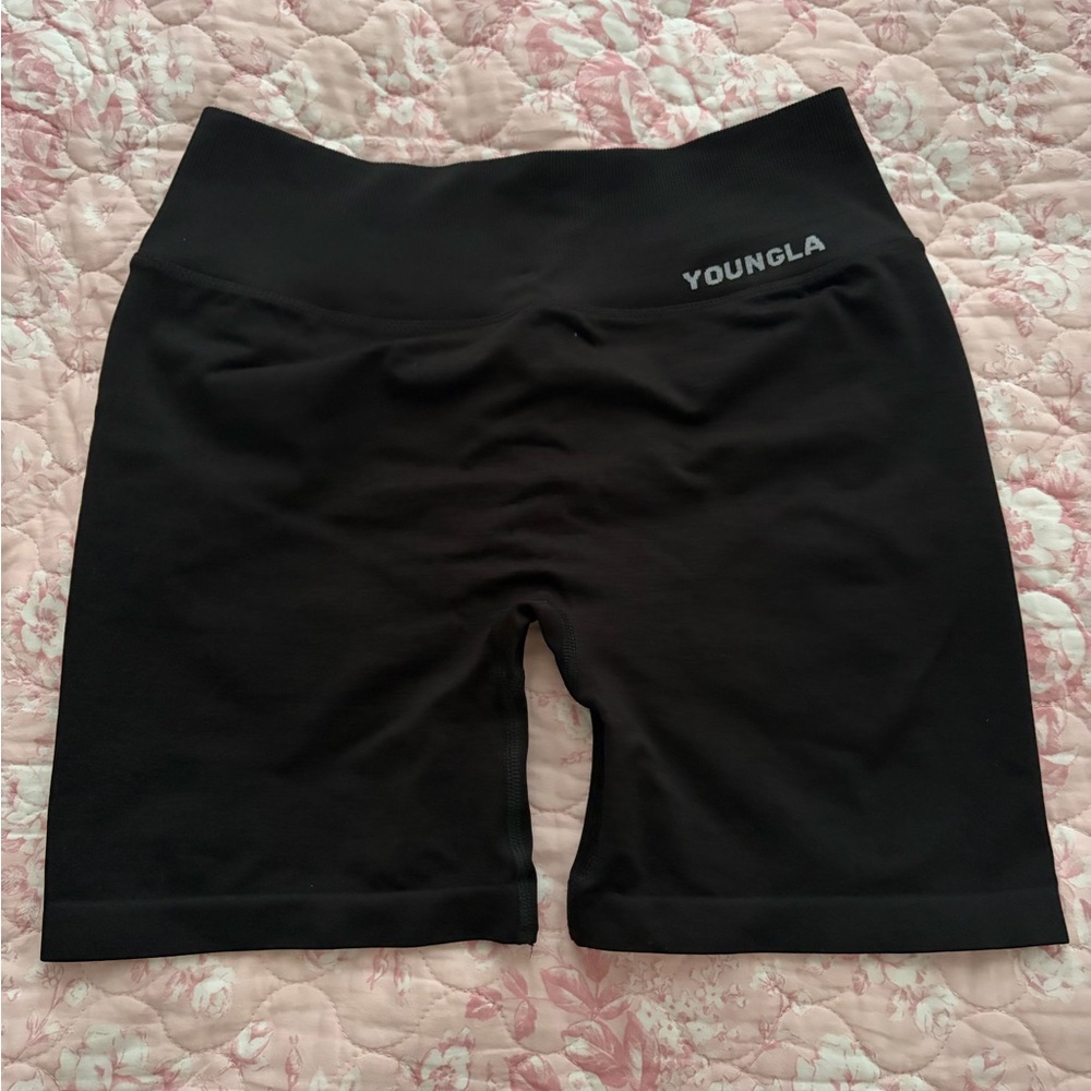YoungLA Black High-Rise Women’s Athletic Shorts